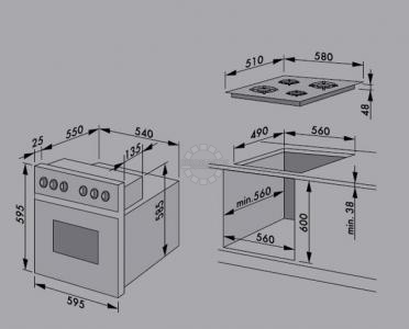 Встраив электрический духовой шкаф 45см simfer b4eb56055